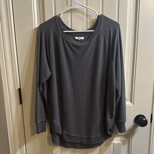 Maurices Gray Waffle Knit Top